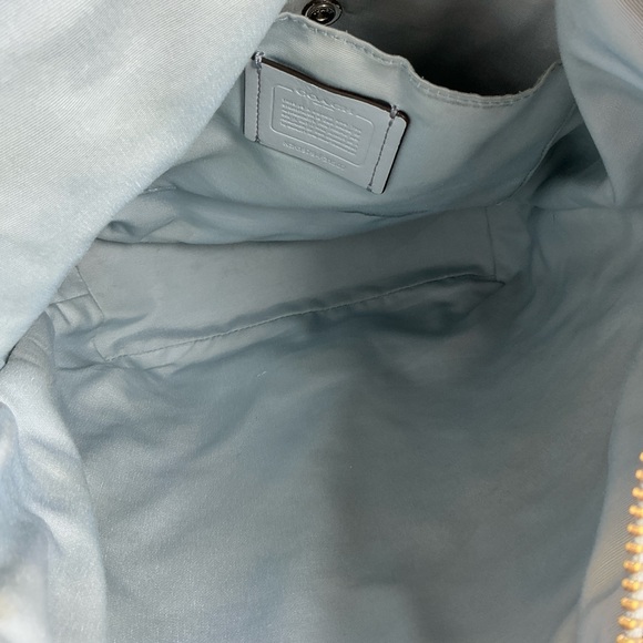 Coach Abby Hobo Baby Blue Duffle Shoulder Leather Bag Rehab - Picture 8 of 16